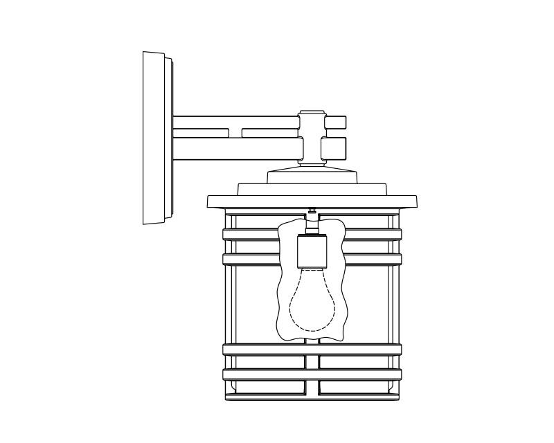 Aerial, Medium, aluminum, Wall Mount, opal acrylic, (1) 150W INC, 120V